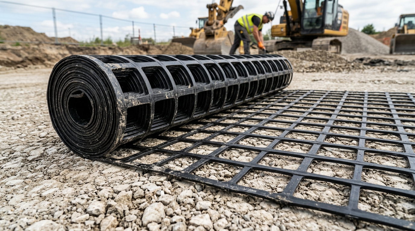 Geogrid malzemesinin örgü yapısı