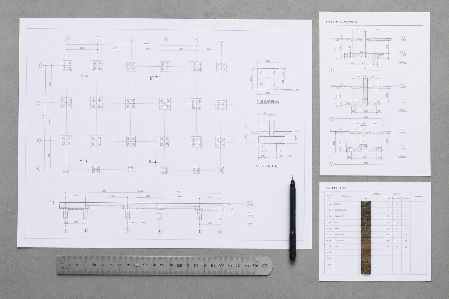 Geoteknik teknik çizimler