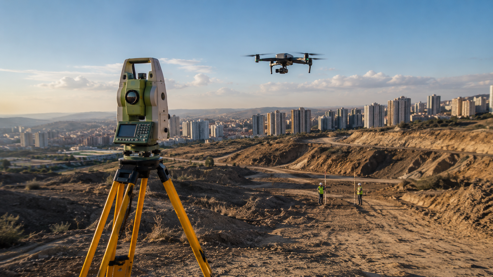 Total station ve drone ile harita çalışması
